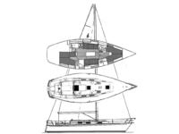 J Boats - Renowed Designer Rod Johnstone's Personal J37 Wing Keel - Dual Cabin J37 Racer Cruiser Click to launch Larger Image