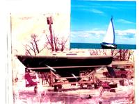 1974 Detroit Mi Keans marina on stilts Michigan 27 2 Chris Craft sloop