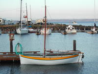 Unknown Lifeboat converted to gaff-rigged sailboat Click to launch Larger Image