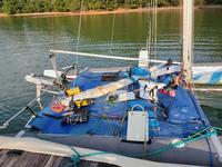 Boston Whaler Catamaran Sailboat Supercat 20 Tall Rig Click to launch Larger Image