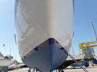 Slocum 43 Cutter aft cockpit with boom furler Click to launch Larger Image