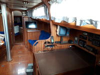 Slocum 43 Cutter aft cockpit with boom furler Click to launch Larger Image